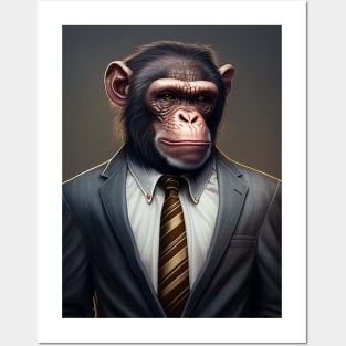 Adorable Monkey In A Suit - Fierce Chimpanzee Animal Print Art For Fashion Lovers Posters and Art